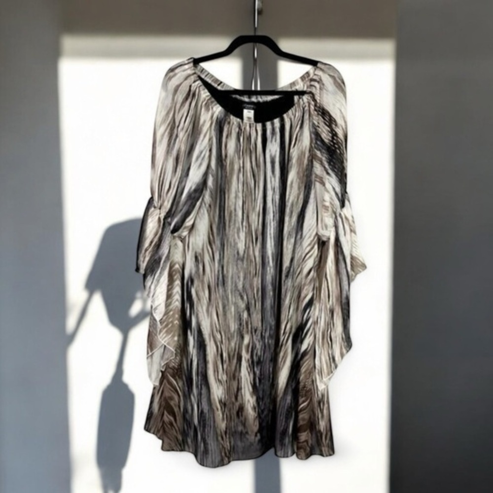 Cocomo Woman Stripes Dolman Sleeves Tunic Mini Dress Plus Size 1X